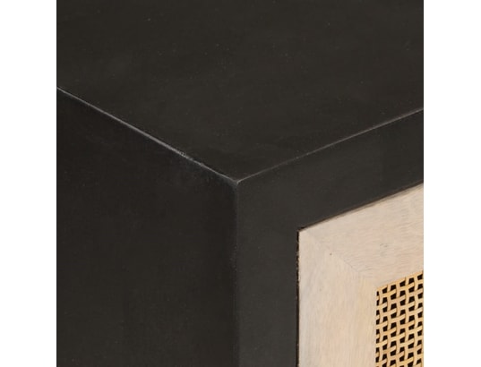 VIDAXL - Armoire de rangement Buffet noir 55x30x76 cm bois massif de manguier et fer