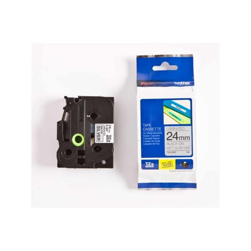 Brother P-Touch Band TZe-M951, 24 mm, schwarz auf silber matt