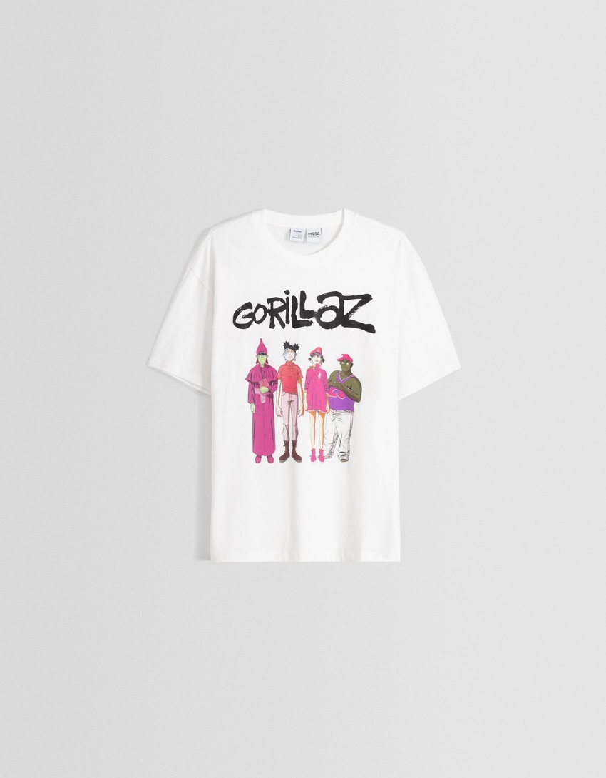 Camiseta de modelagem quadrada com estampa Gorillaz