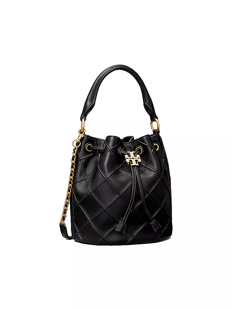 TORY BURCH Ledertasche -Bucket Bag FLEMING S schwarz