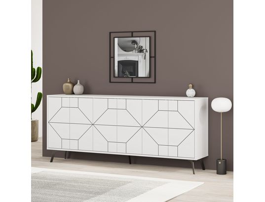 CONCEPT1 - Bahut Dune blanc 184 x 35 x 77,4cm
