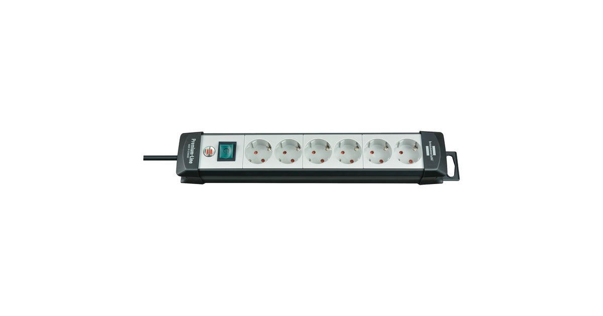 BrennenstuhlPremium-Line Extension Socket 6 ways stekkerdoos  (Zwart, 1951560101)