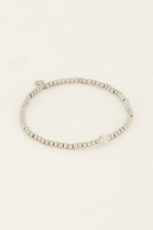 Stretch armband met strass bolletje