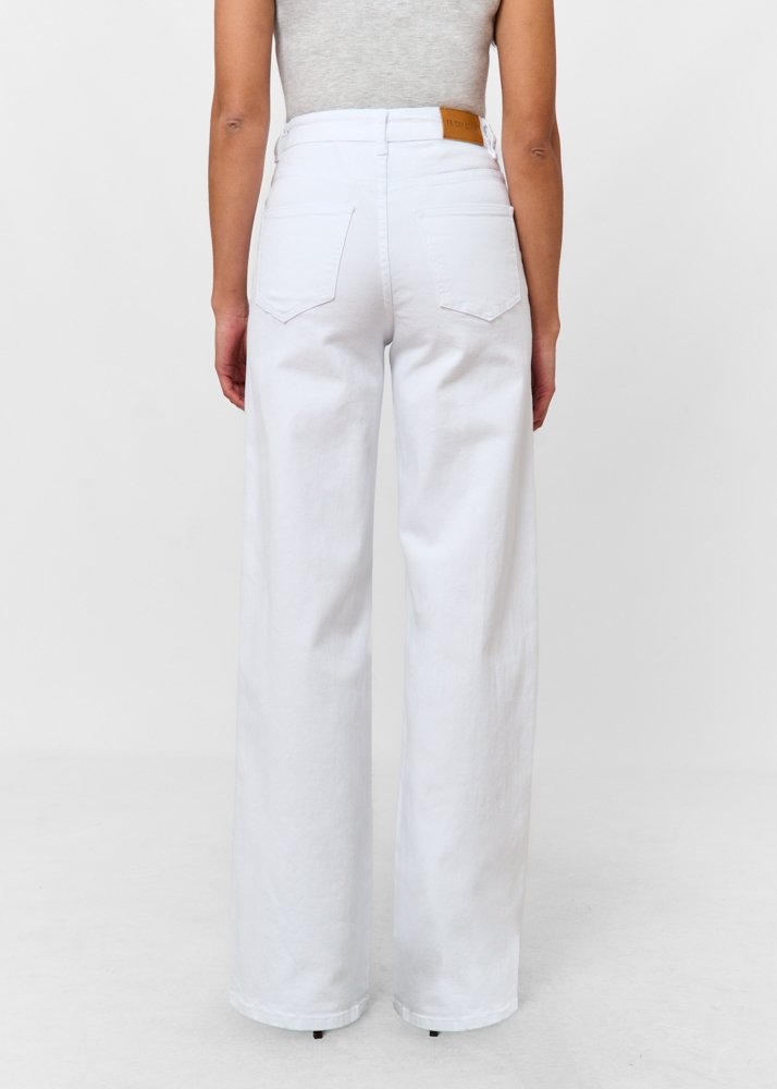 Wide leg stretch jeans wit