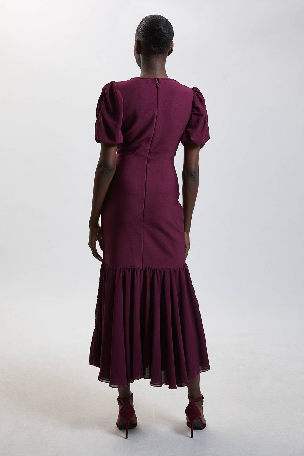 KarenMillen Robe En Maille Bandage Ajustée À Manches En Mousseline