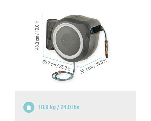 GARDENA RollUp M/L wandslangbox inclusief 25 m slang, 180° draaibaar en RollControl-technologie