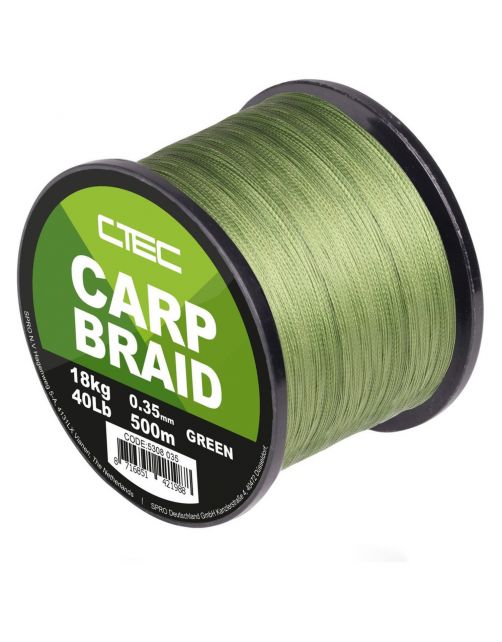 C-Tec Carp Braid Green 0.35mm 500m - Vislijn -
