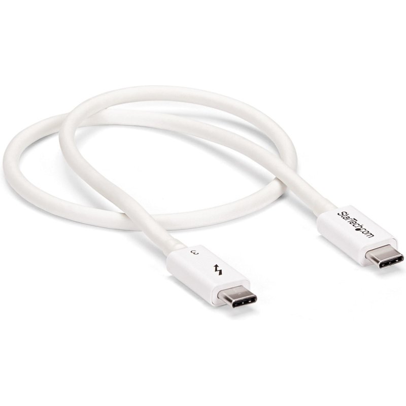 StarTech.com Câble Thunderbolt 3 de 50 cm - 40 Gb/s - Compatible Thunderbolt, USB et DisplayPort - Blanc