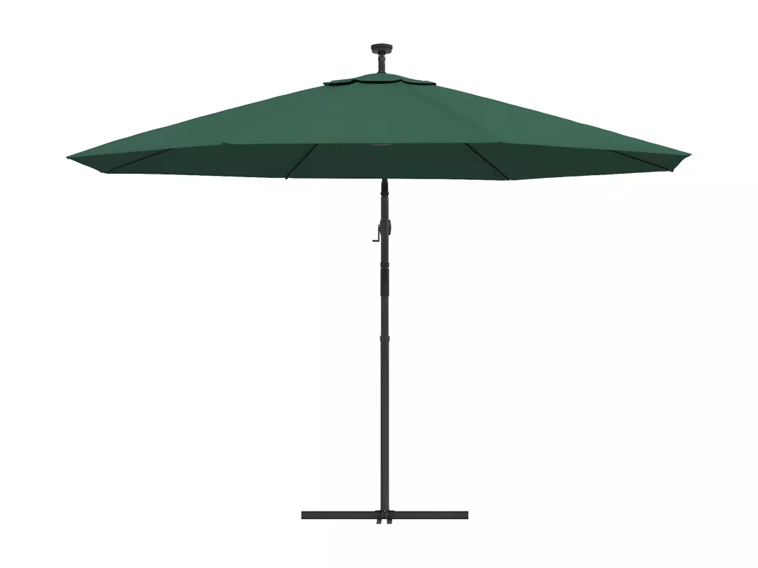 Parasol en porte-à-feux et poteau métallique 350 cm Vert