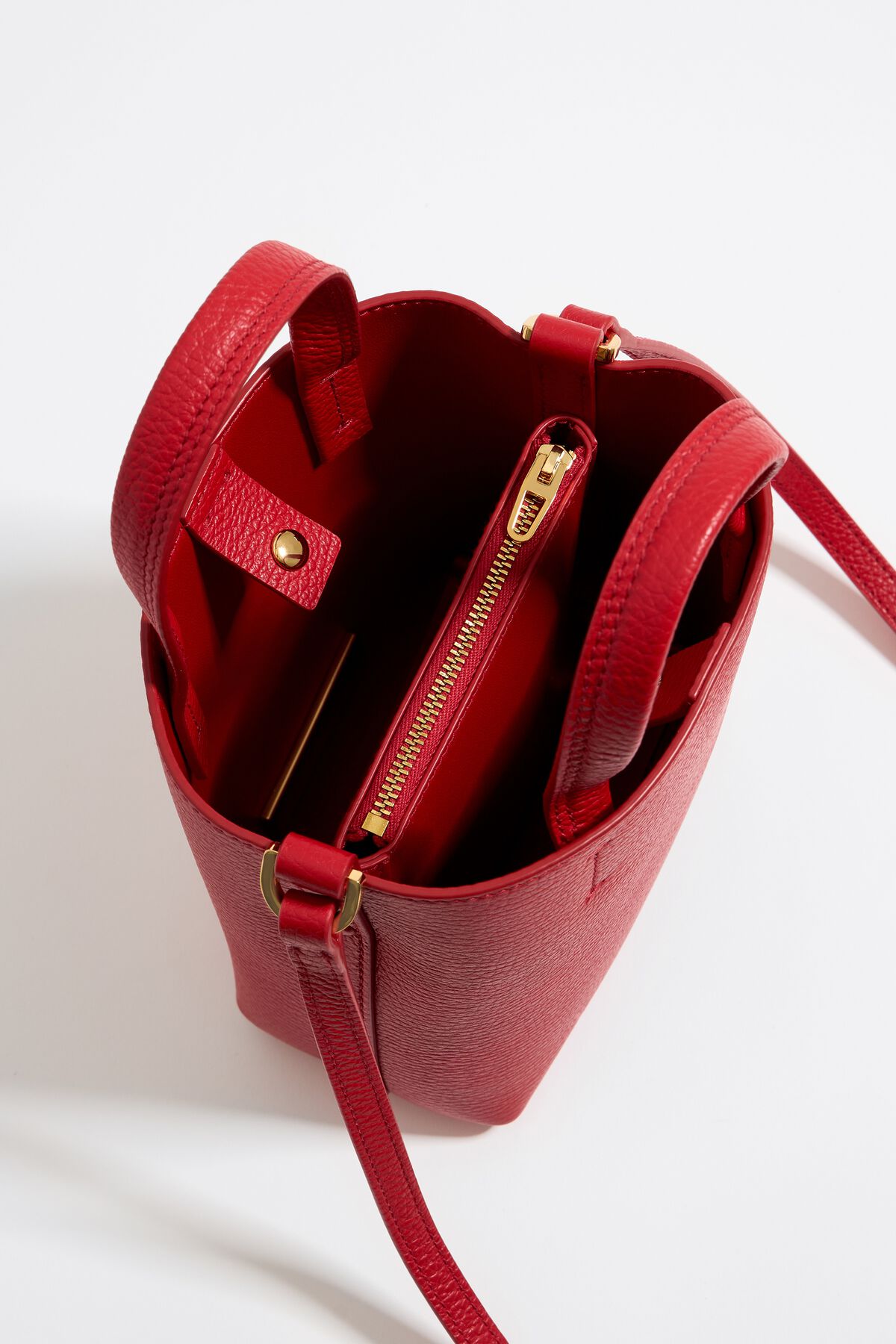 Bolsa mini de couro Chihuahua vermelha