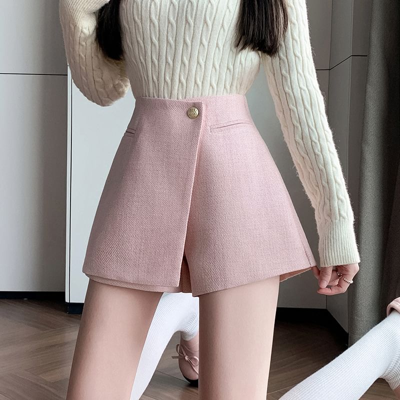 Coline - Hoge taille effen minirokje