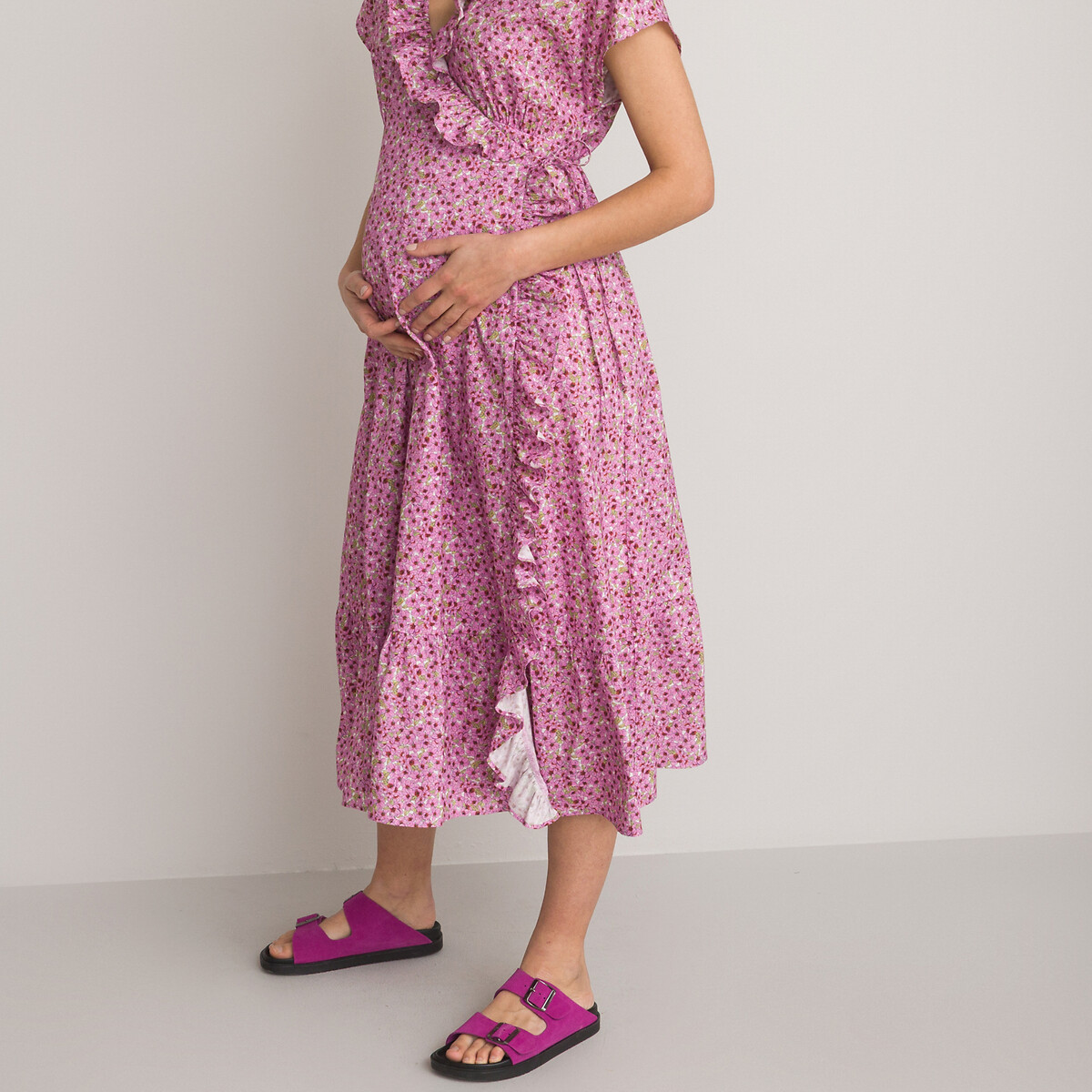 COLEÇÕES LA REDOUTE<br>Vestido de maternidade com babados