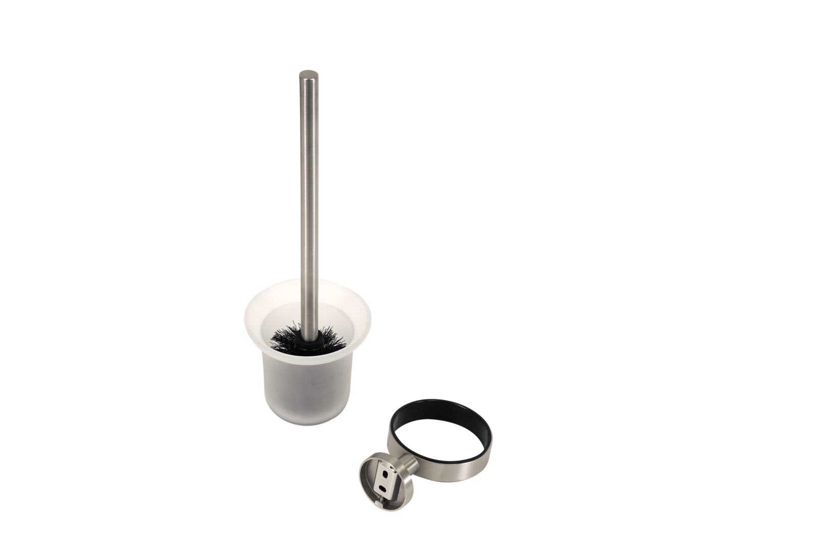 Plieger Vigo toiletborstel met glas geborsteld chroom
