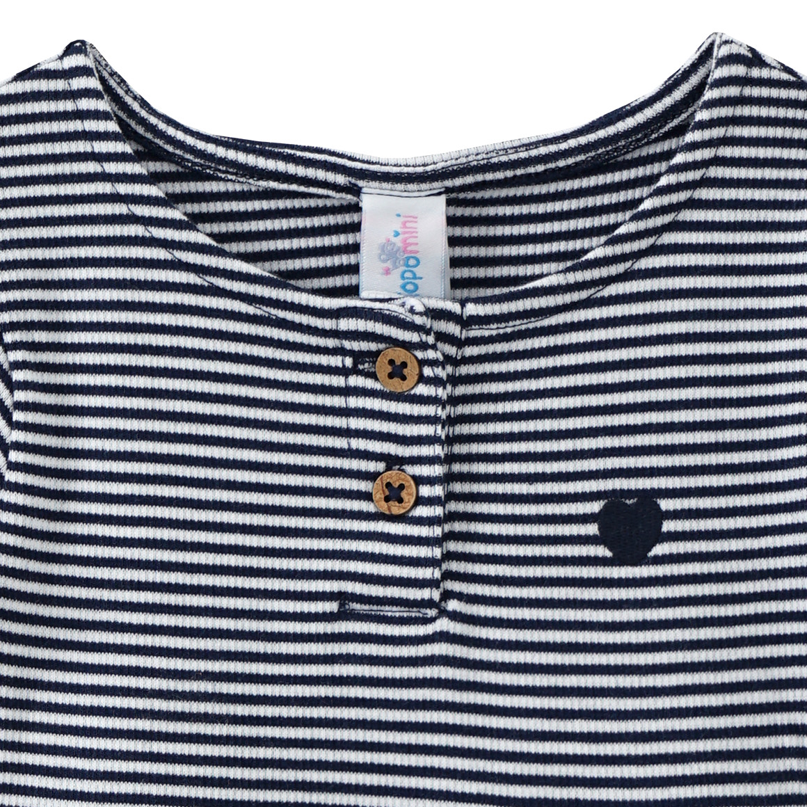 Topomini Baby Kleid mit Bio-Baumwolle dunkelblau / weiss