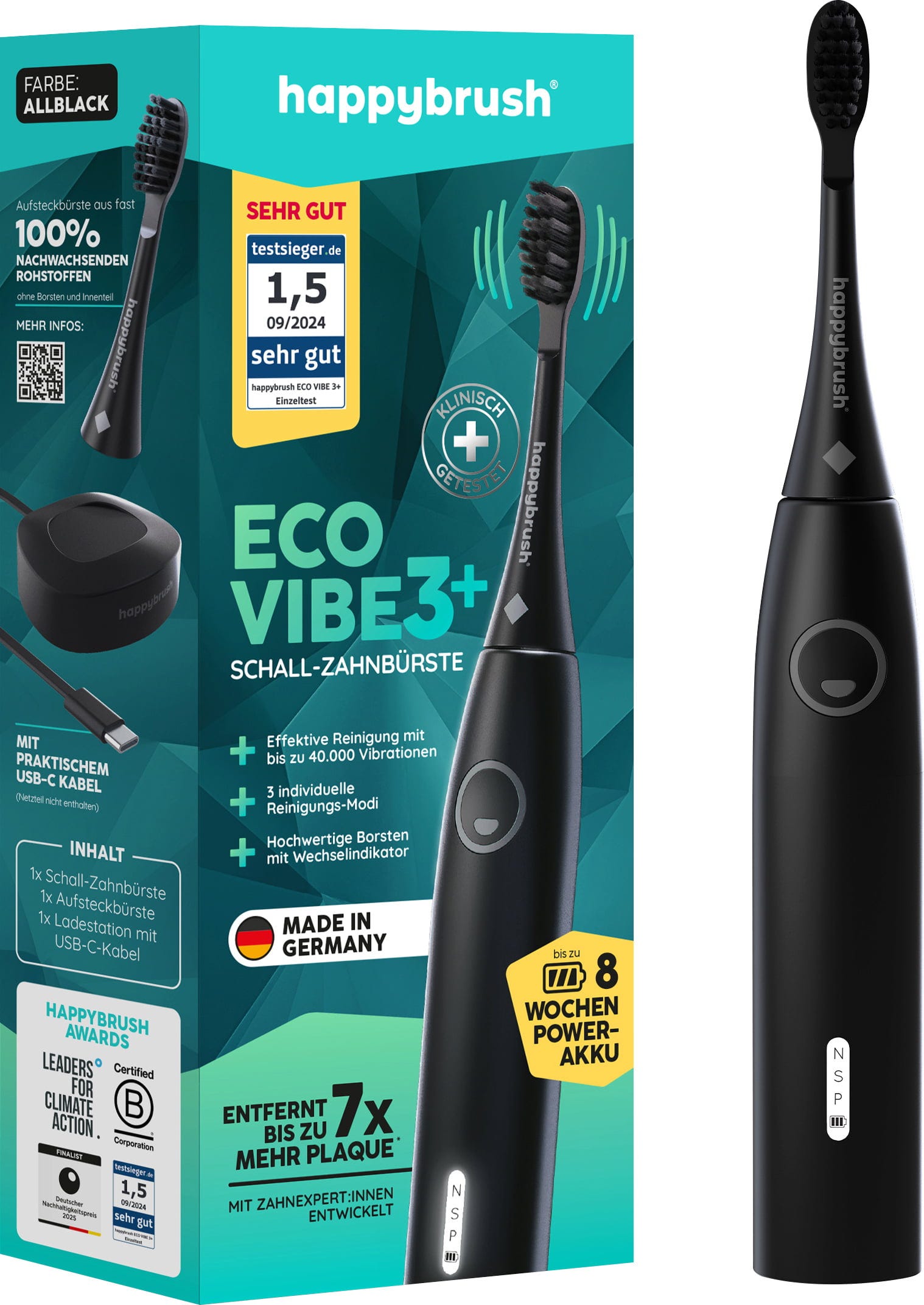 happybrush  ECO VIBE 3+ StarterKit AllBlack