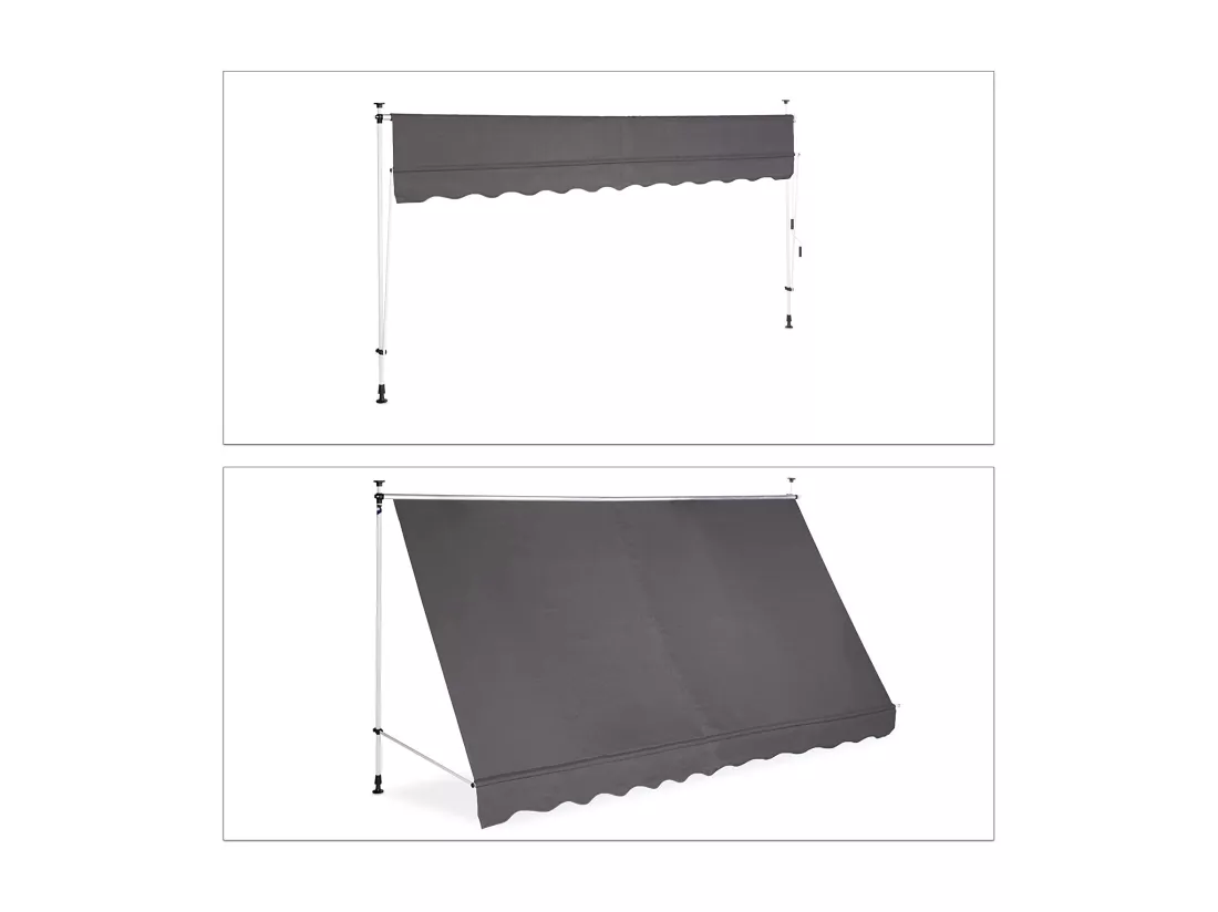 Store banne télescopique de grise 350 x 120 x 300 cm 13_0002541_2