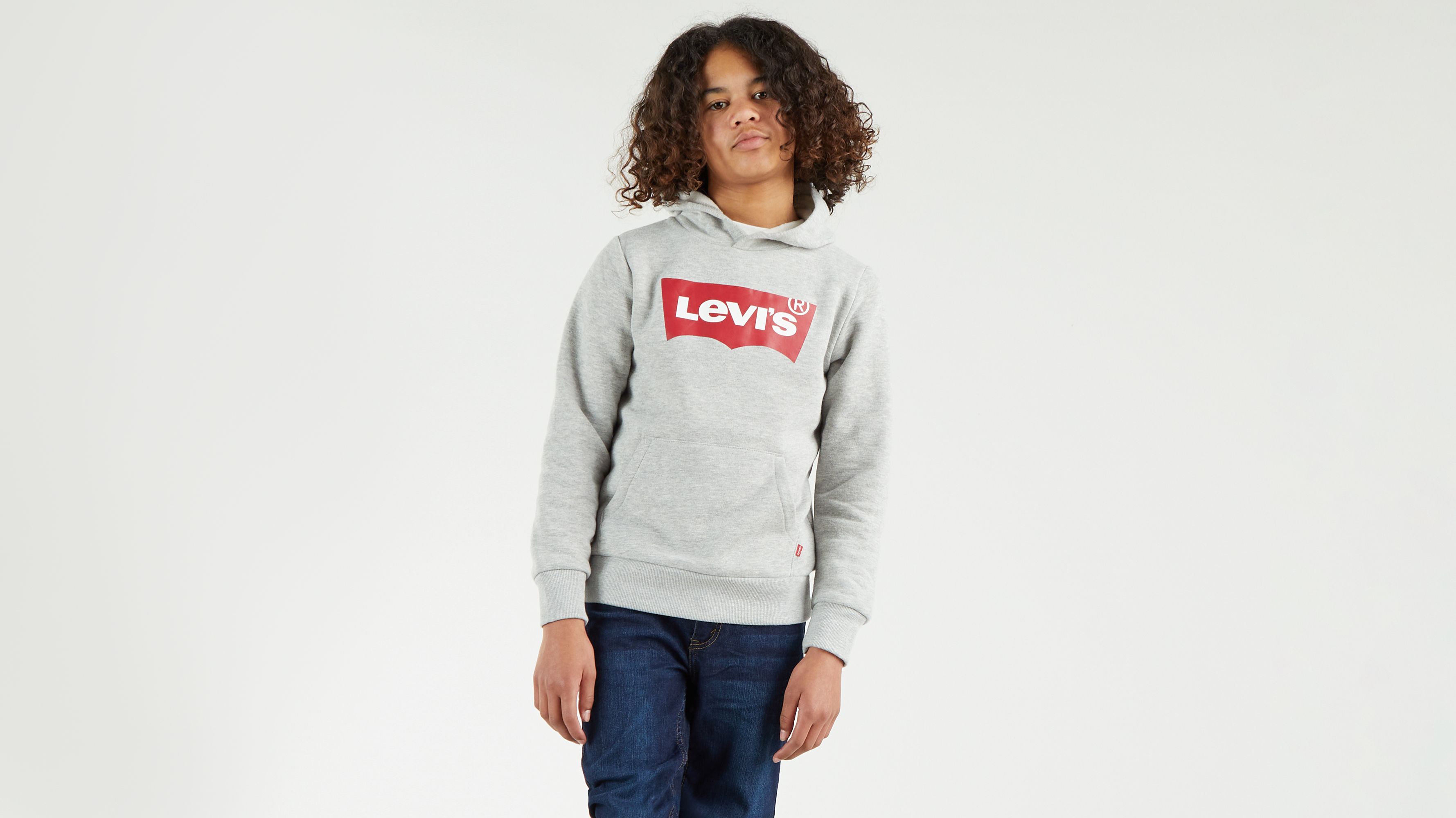 Sweat à capuche sérigraphié Batwing pour adolescent - Grey Heather - Gris