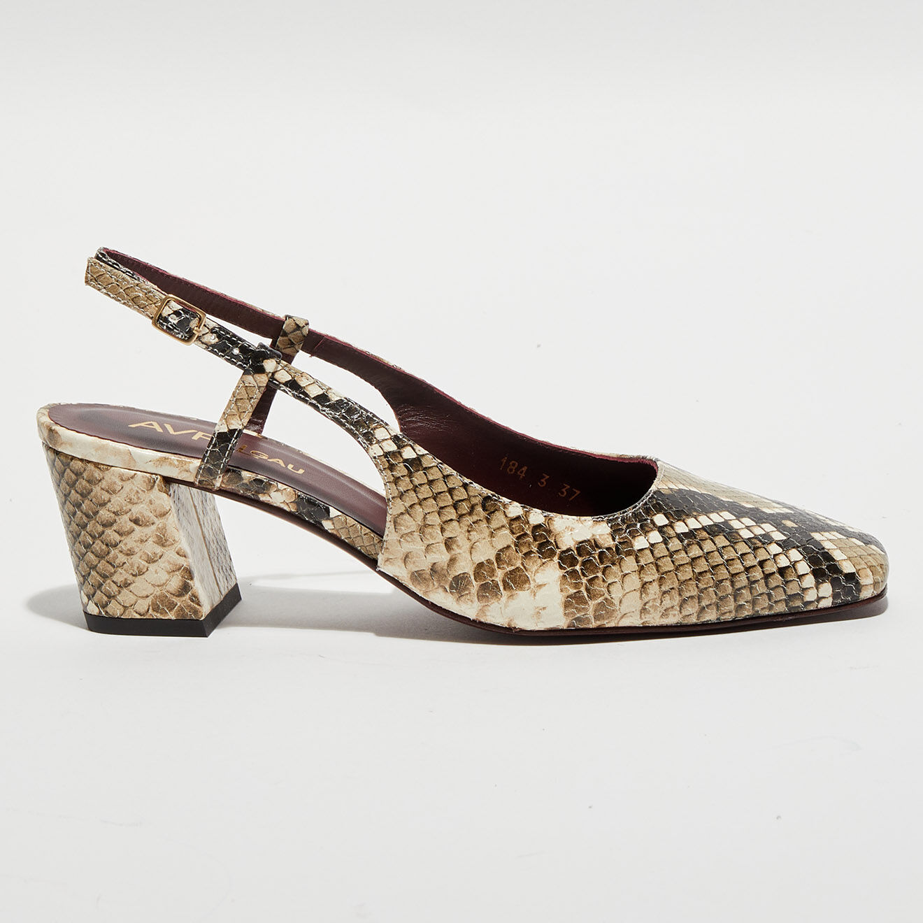Avril Gau Slingbacks en Cuir Ning écaille blanches - Talon 6 cm
