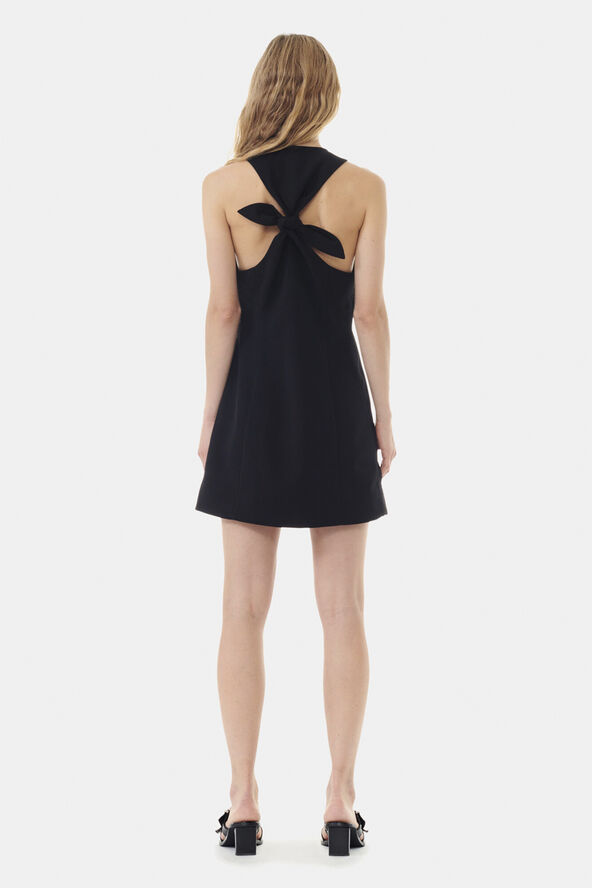 Ganni Light Twill Suiting Mini Dress Black