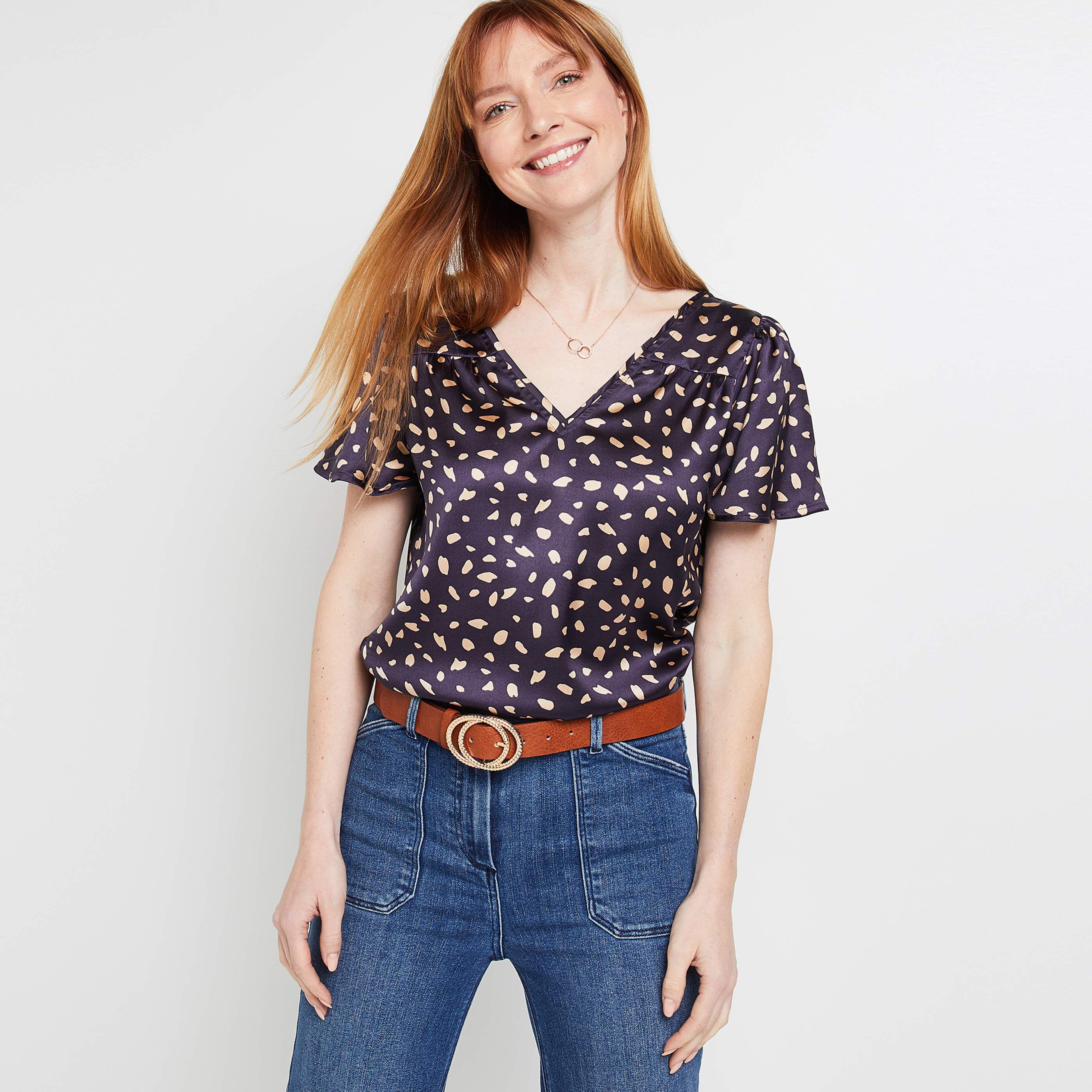 Blouse imprimée femme - NOIR
