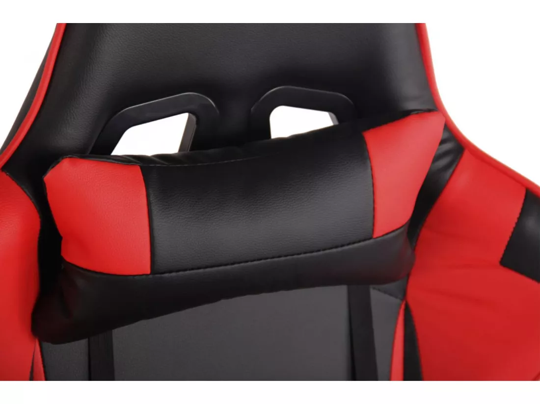 Chaise de bureau - Similicuir & Plastique - Noir / Rouge - Miracle V2
