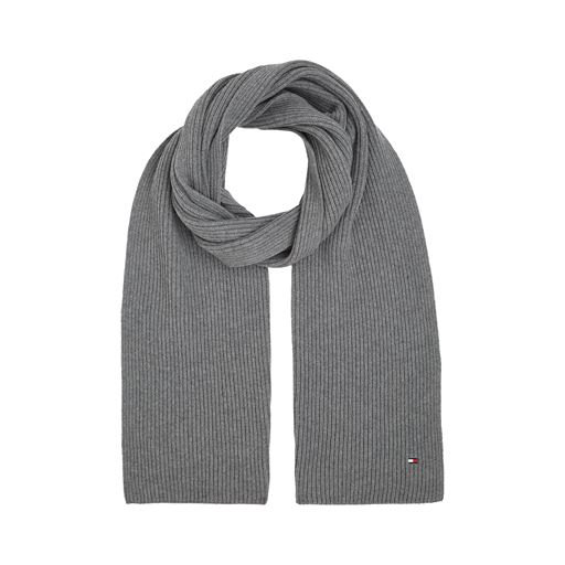 Tommy Hilfiger Essential Flag Halstørklæde, Mid Grey Heather, One sice