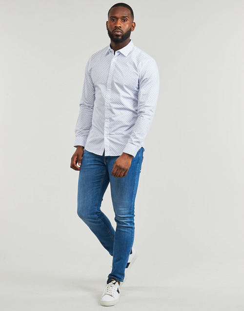 Jack & Jones - JJJOE PRINT SHIRT LS SS24 Blanco