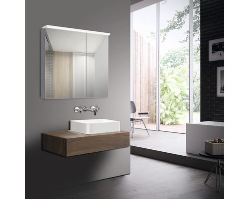 LED spiegelkast DSK London light 80 x 70 cm IP 44 (beschermd tegen vreemde voorwerpen en spatwater)