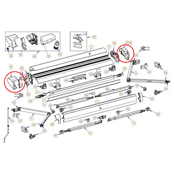 Embouts de store THULE 6300 noir