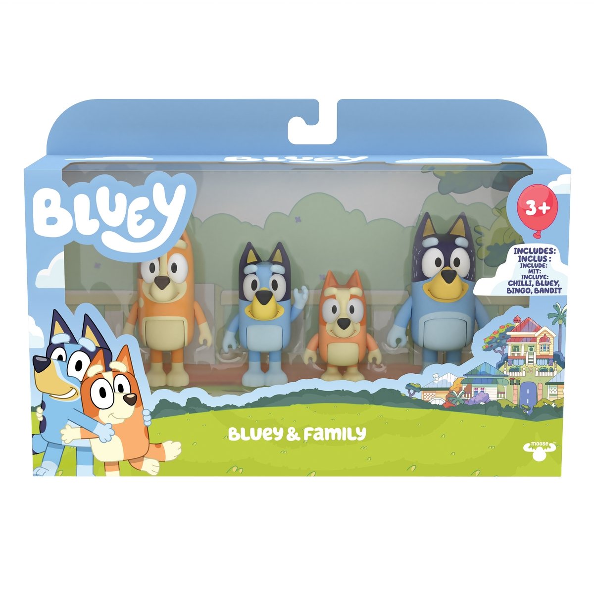 Coffret 4 figurines Bluey et sa famille