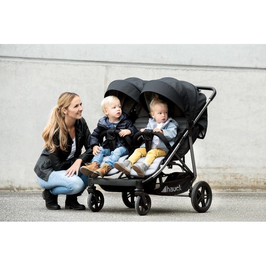 hauck Geschwisterwagen Uptown Duo Melange Black