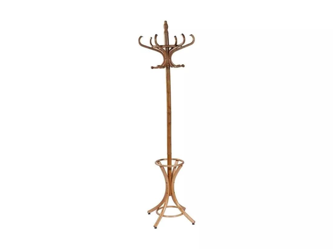 Porte-manteau sur pied marron en bois 53x39x187h