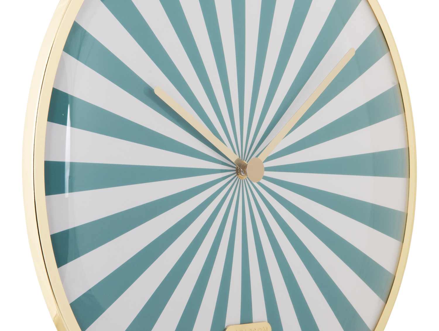Wall clock Candy Swirl Dome turquoise blue & white