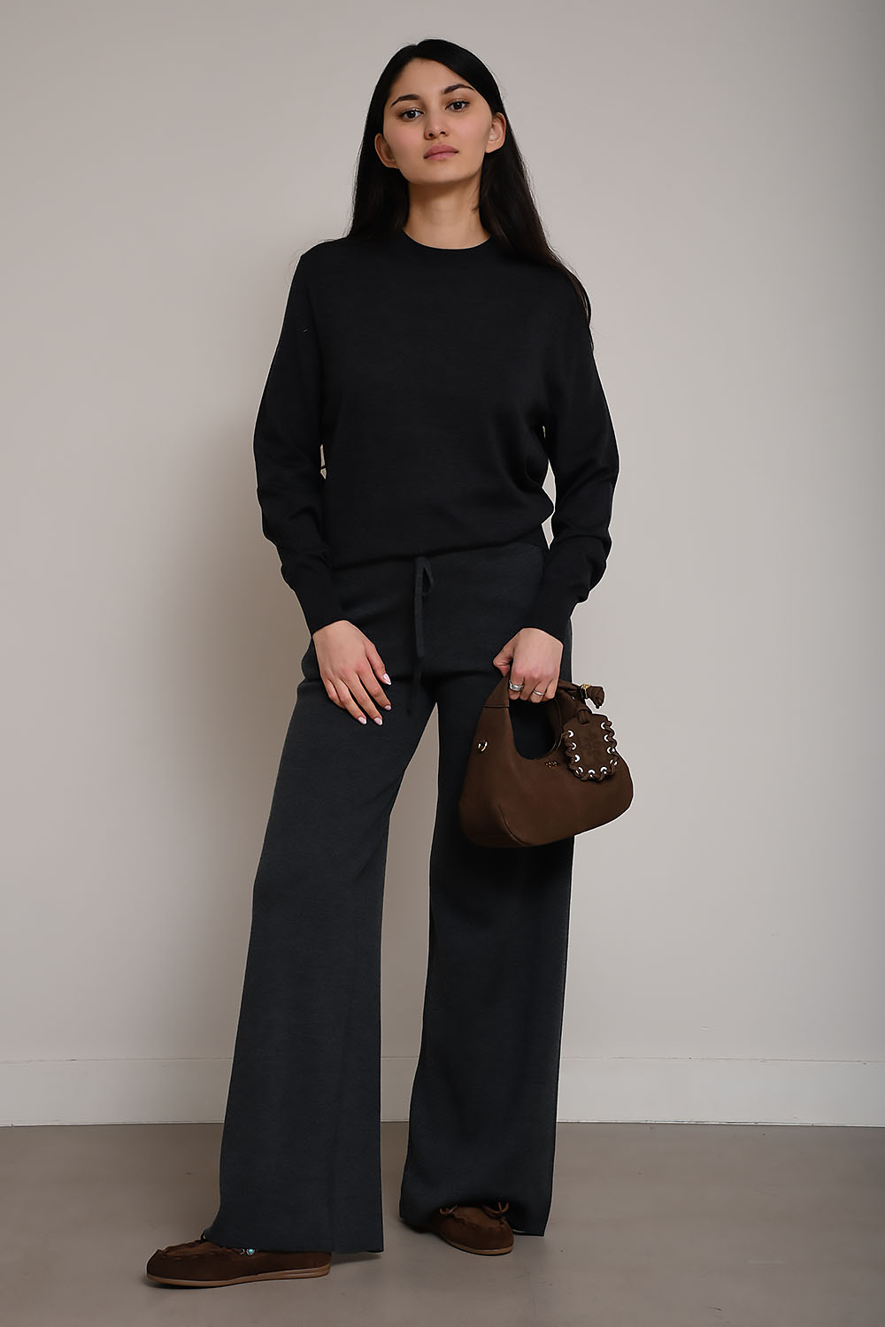 Wool knitted crew