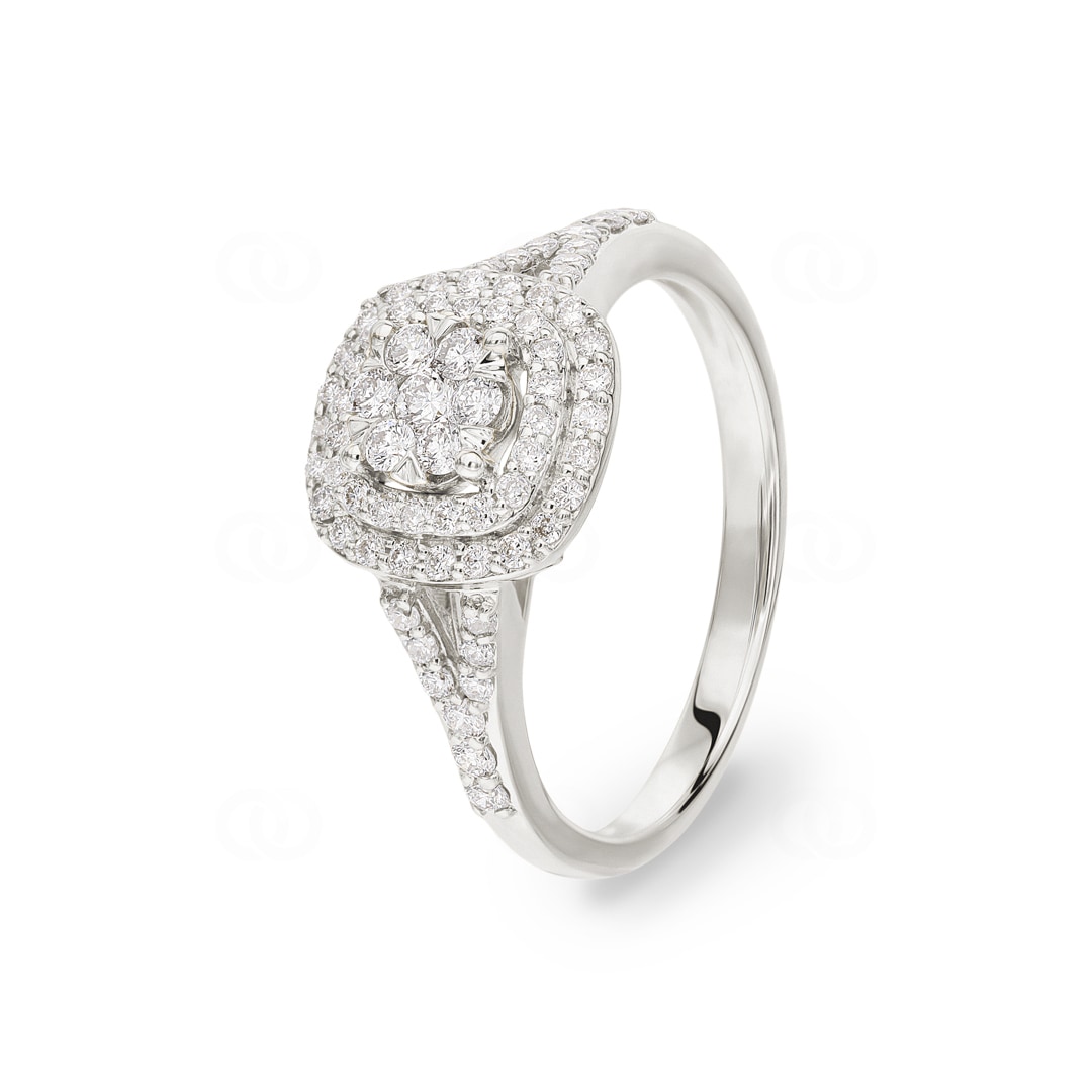 0.50 Karat Diamantring 750/18 K Weissgold