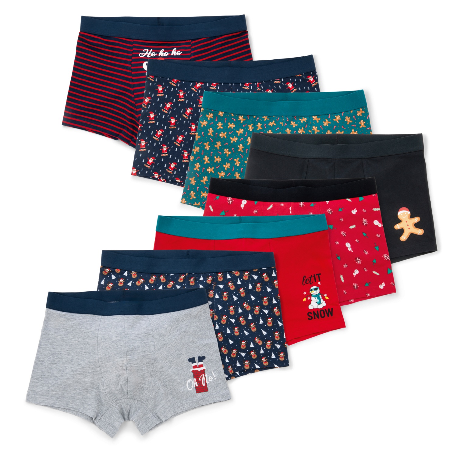 UP 2 FASHION MEN Herren-Weihnachts-Retropants, Doppelpkg.