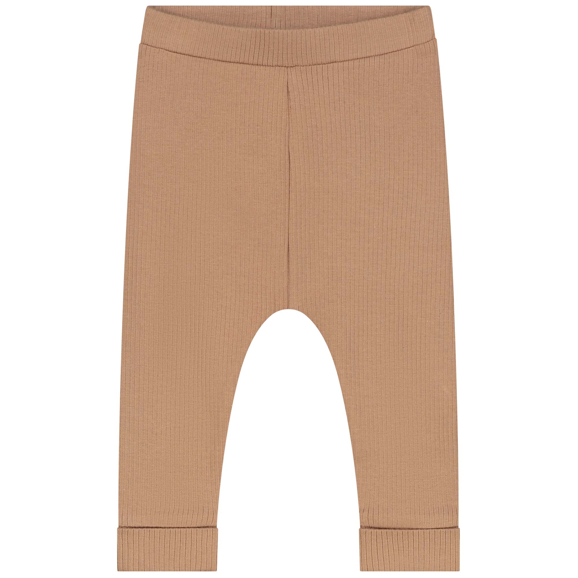 Prénatal newborn broek rib Pure  effen bruin