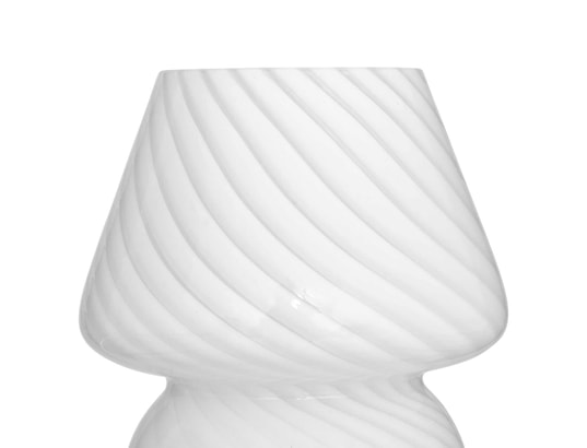 ATMOSPHERA - Lampe à poser Lampe champignon en verre - hauteur 18 cm - blanc