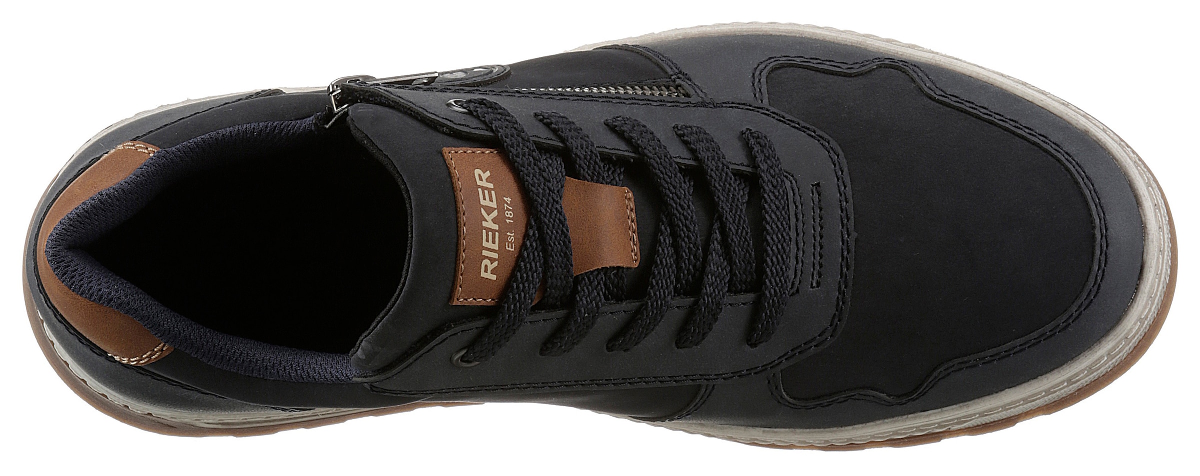 Rieker Sneaker  Freizeitschuh, Halbschuh, Schnürschuh mit Kontrastbesatz