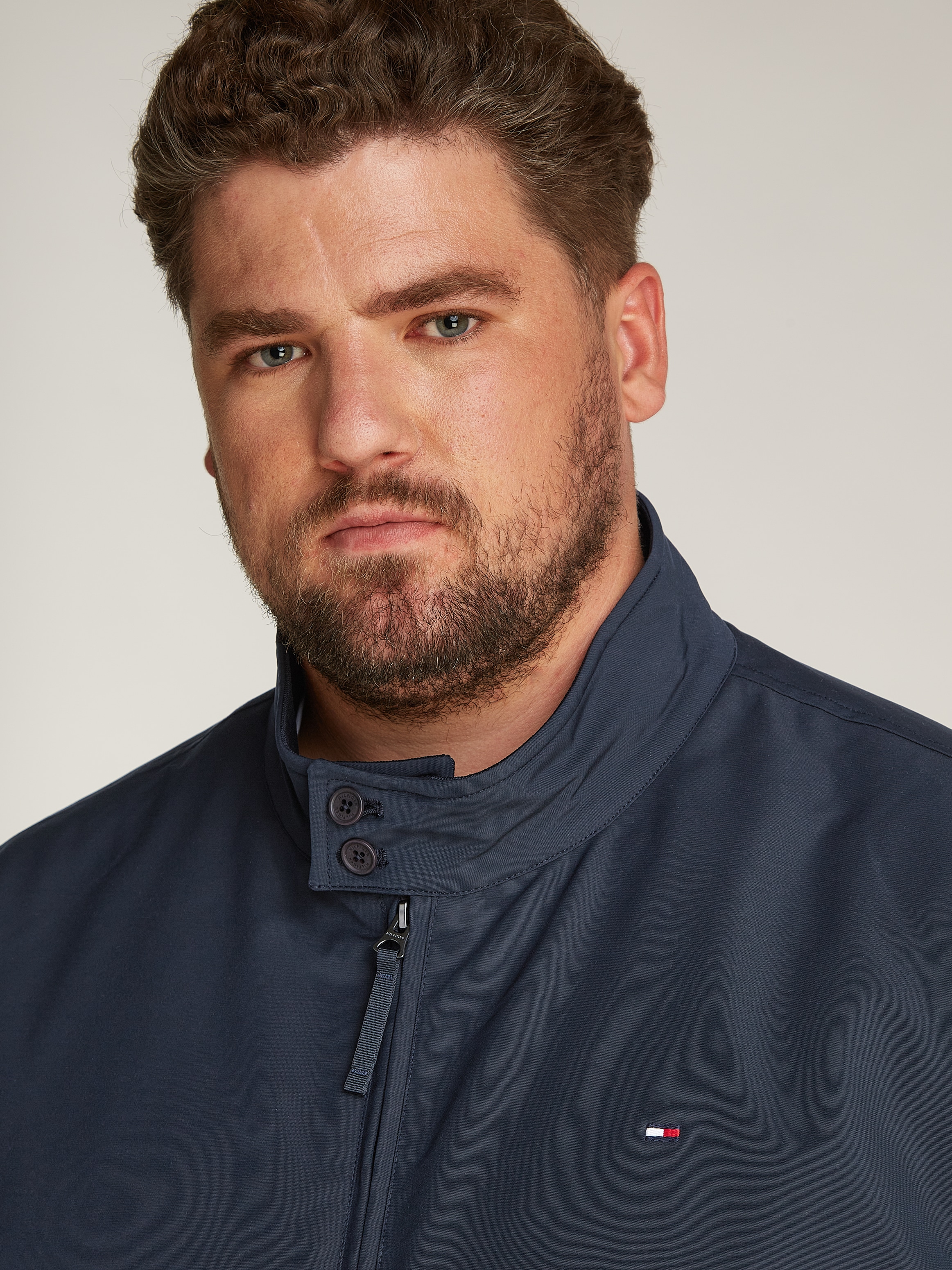 Tommy Hilfiger Big & Tall Allwetterjacke »BT-HARRINGTON JACKET-B« in Grossen Grössen, Logostickerei