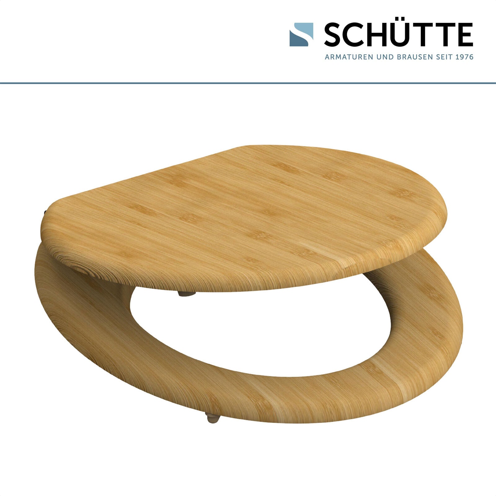 SCHÜTTE MDF WC-Sitz mit Holzkern, Bambus, 37,5 x 3 x 44,5 cm