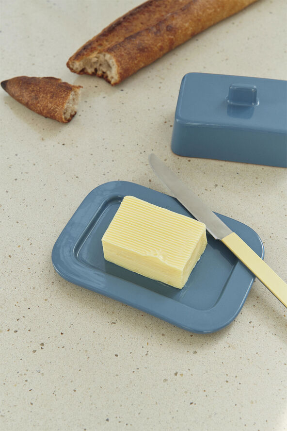 Hay Barro Butter Dish-Dark blue
