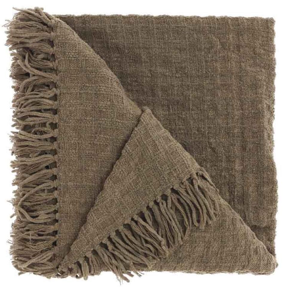 Unique Living - Plaid Verlin Taupe -130x180cm