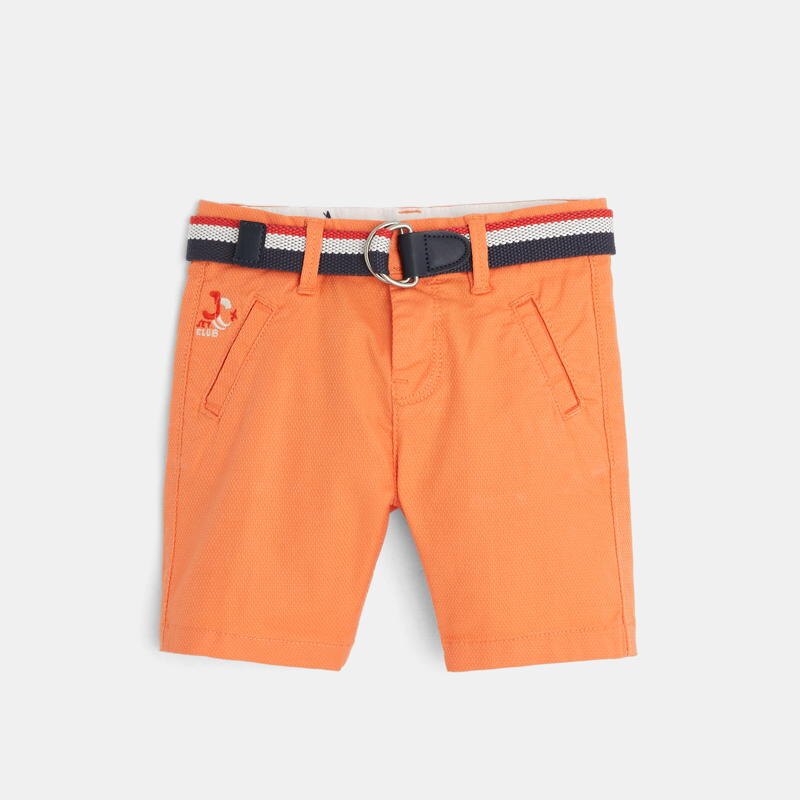 Bermuda toile fantaisie et ceinture orange bébé garçon Orange