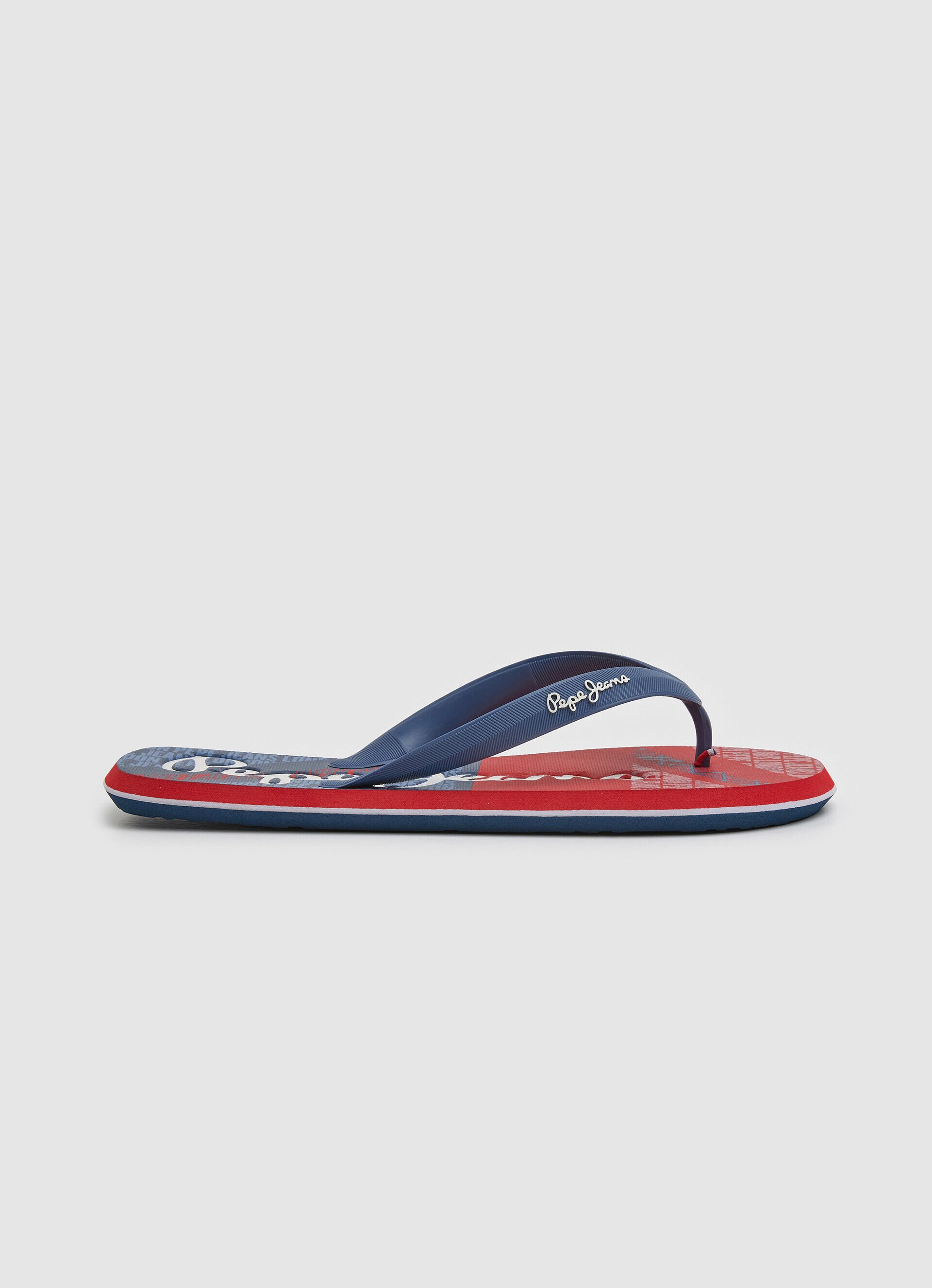 Chinelo de praia com estampa de bandeira de baleia - azul marinho