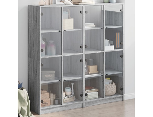 VIDAXL - Bibliothèque avec portes sonoma gris 136x37x142 cm