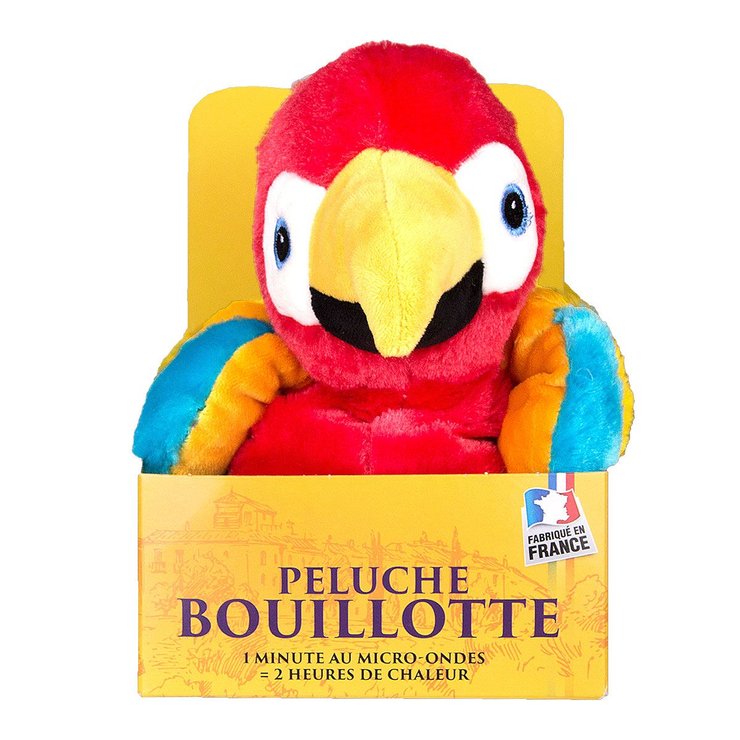 Peluche bouillotte perroquet
