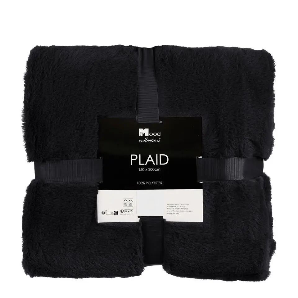 In The Mood Collection Bronte Fleece Deken - L200 x B150 cm - Zwart