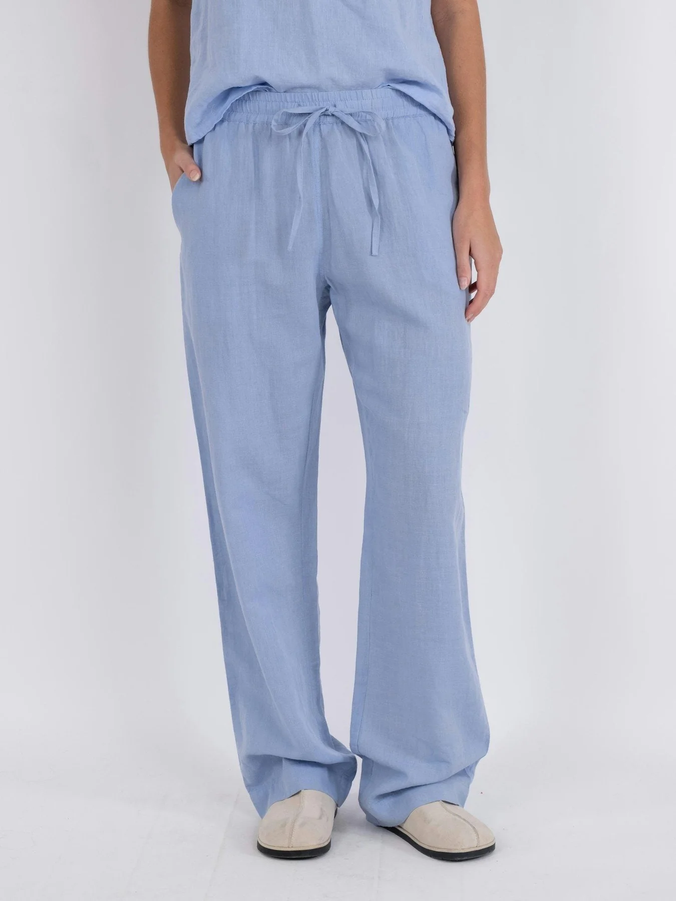 Neo Noir Sonar Linen Pants light blue