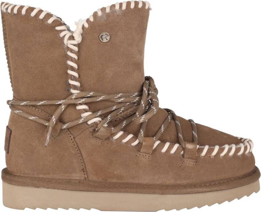 Warmbat Australia Waturra gevoerde suède enkelboots cognac